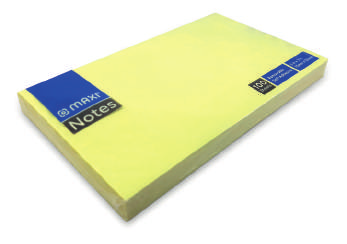 Maxi Sticky Notes Yellow 75mm x 125mm 100 Sheets