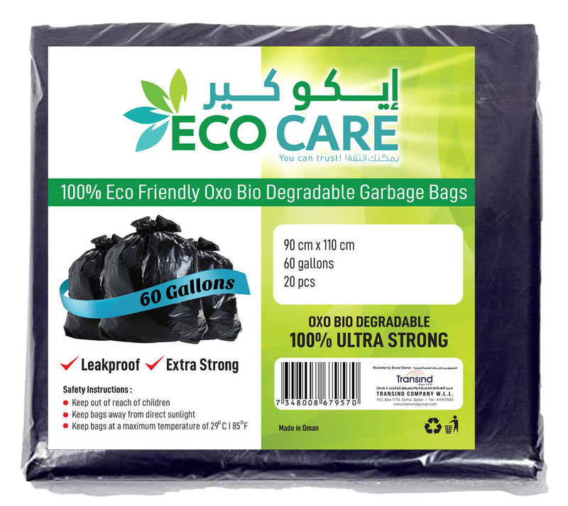 Eco Care Black HD Garbage Bags Sheet 90x110 cm 2pc