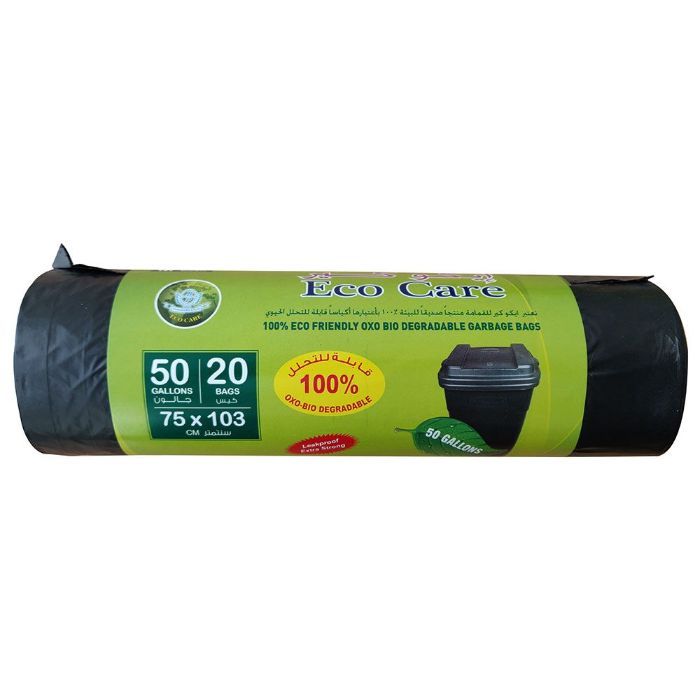 Eco Care Black HD Garbage Bags Roll 75x103 cm 2pcs | Disposables & Garbage Bags Eco Care Black HD Garbage Bags Roll 75x103 cm 2pcs | Disposables & Garbage Bags