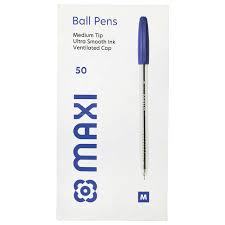 Maxi Ballpoint Pen 1x50 Pieces Pkt (Blue/Black/Red)