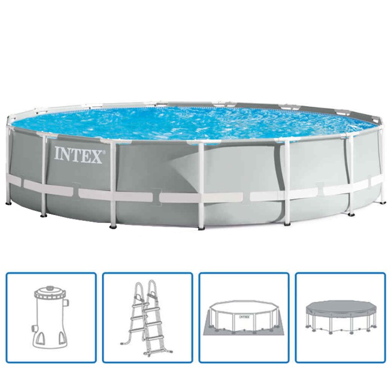 Intex Prism Frame Round Above Ground Pool 610 x 132Cm 42126756