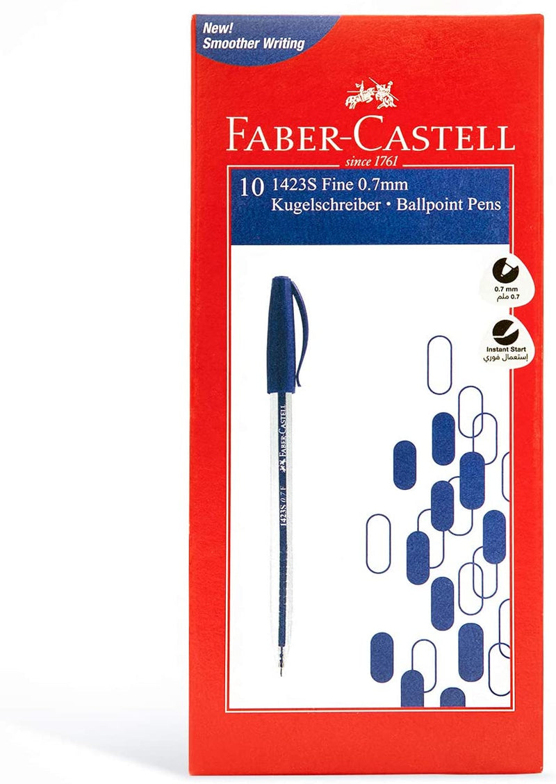 Faber-Castell Ball Pens 0.7mm Box Of 10 Blue