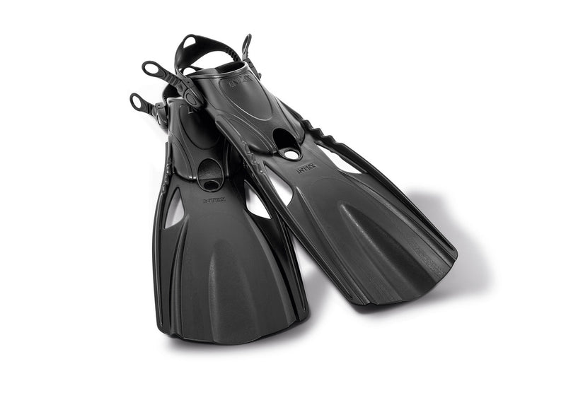 Intex Large Super Sport Fins, Pair (Fits shoe Size US (8-11)), PVC Carry-Bag/ Header/Insert, Ages 14+   42155635