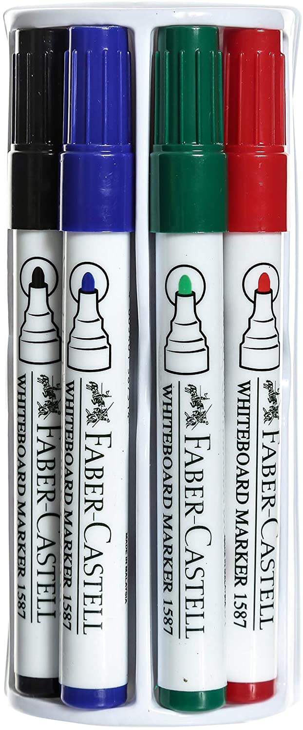 Faber-Castell Whiteboard Marker 4pc+Duster