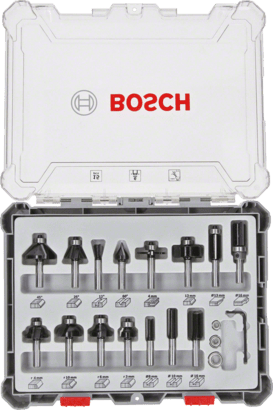 Bosch Mixed Router Bit Sets 15 pcs