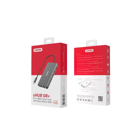 Unitek USB3.1 Type-C Aluminium Multi-Port Hub with Power Delivery D1019A | Computer Accessories Unitek USB3.1 Type-C Aluminium Multi-Port Hub with Power Delivery D1019A | Computer Accessories