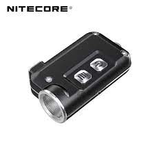 NITECORE TINI USB Rechargeable Keychain Flashlight - 380 Lumens Black with a Lumintrail USB Wall Adapter