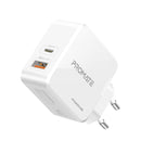 Promate 36W USB Type-C Power Delivery Wall Charger With Qualcom Quick Charge QC3.0