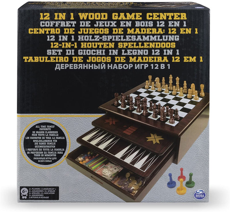 Spin Master Games 12 in 1 Game Center Wood