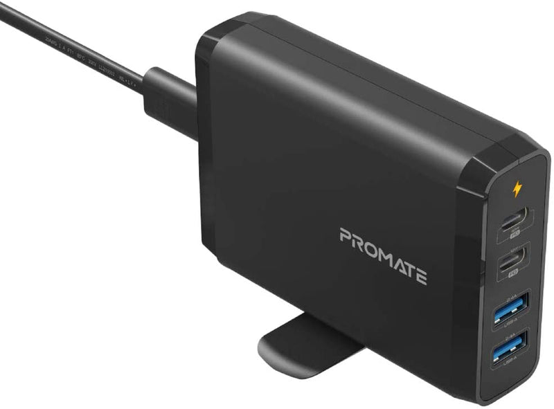 Promate 75W USB Charging Hub With 60W USB-C PD,18W USB-C PD, Dual 2.4A USB Ports Uk Plug